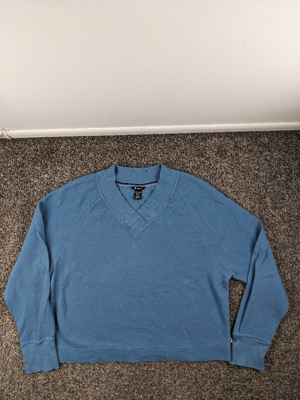 Cotopaxi Shirt Atajo Thermal Waffle Knit Cotton Long Sleeve Fjord Blue Womens XL